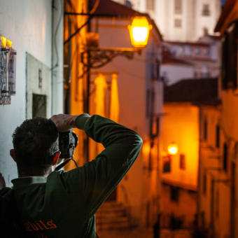 Photographer on a Lisbon photography tour in Alfama